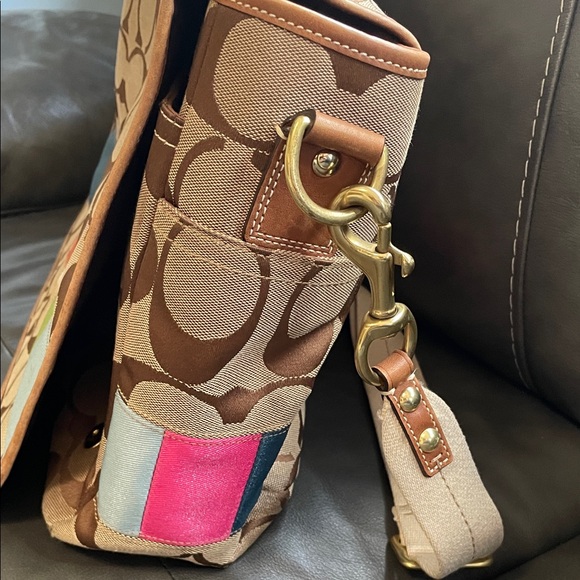 Coach Signature Messenger Bag with Colorful Accents - Picture 14 of 16